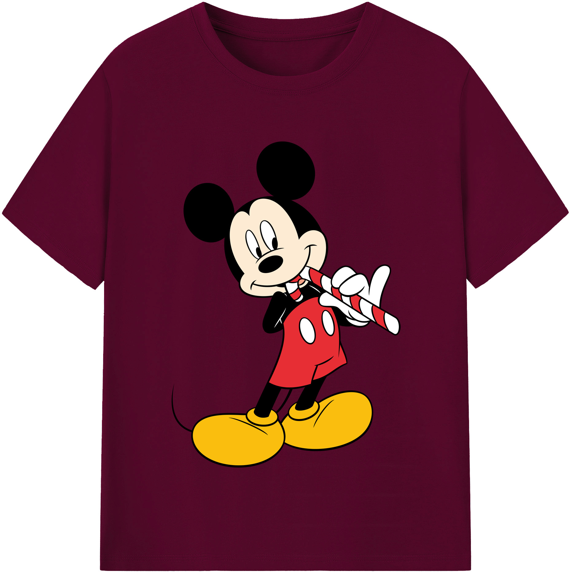 （画像用） ミッキーマウス Mickey Mouse レディースカジュアルプリントTシャツ（綿100％）